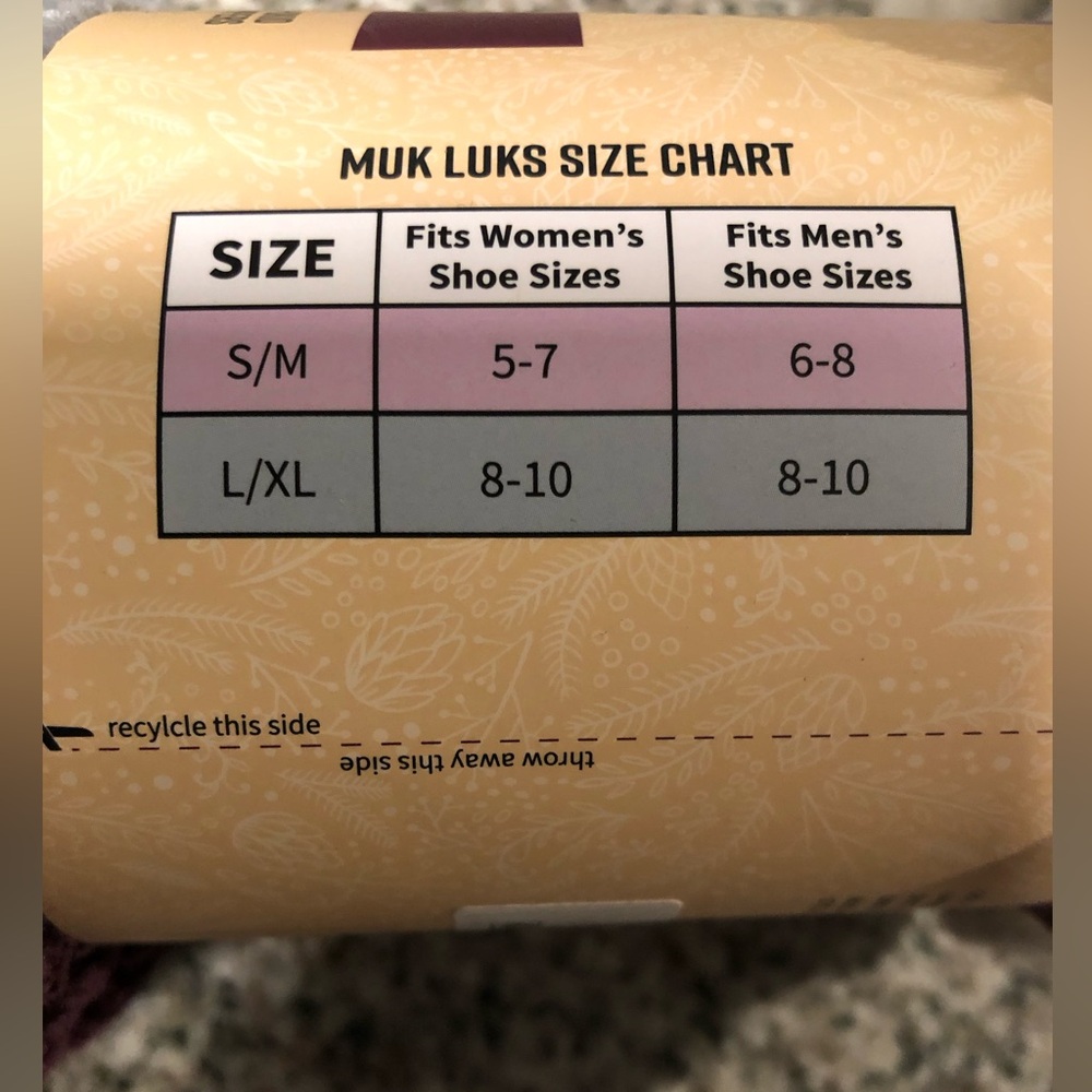 Muk Lukas Cabin Sock 2 Pair Pack New With Tags Size Small/Medium - Picture 8 of 13